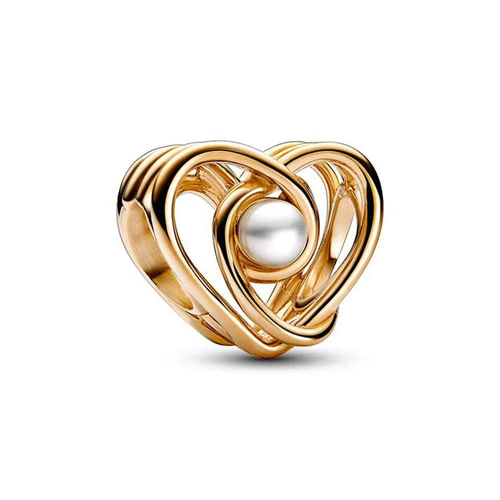 925 Sterling Silver Graduation Heart Charm Bead 2023 2024 | Openwork Swirling Bead for Women Bracelet Gift