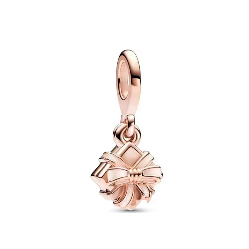 Hot Selling Rose Gold Firefly & Key Pendant Bead | 925 Sterling Silver Charm for Original European Bracelet