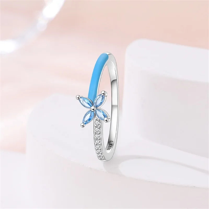 925 Sterling Silver Rings Collection | Bow, Heart, Sun, Moon & Star Zircon Rings for Women Jewelry Gift