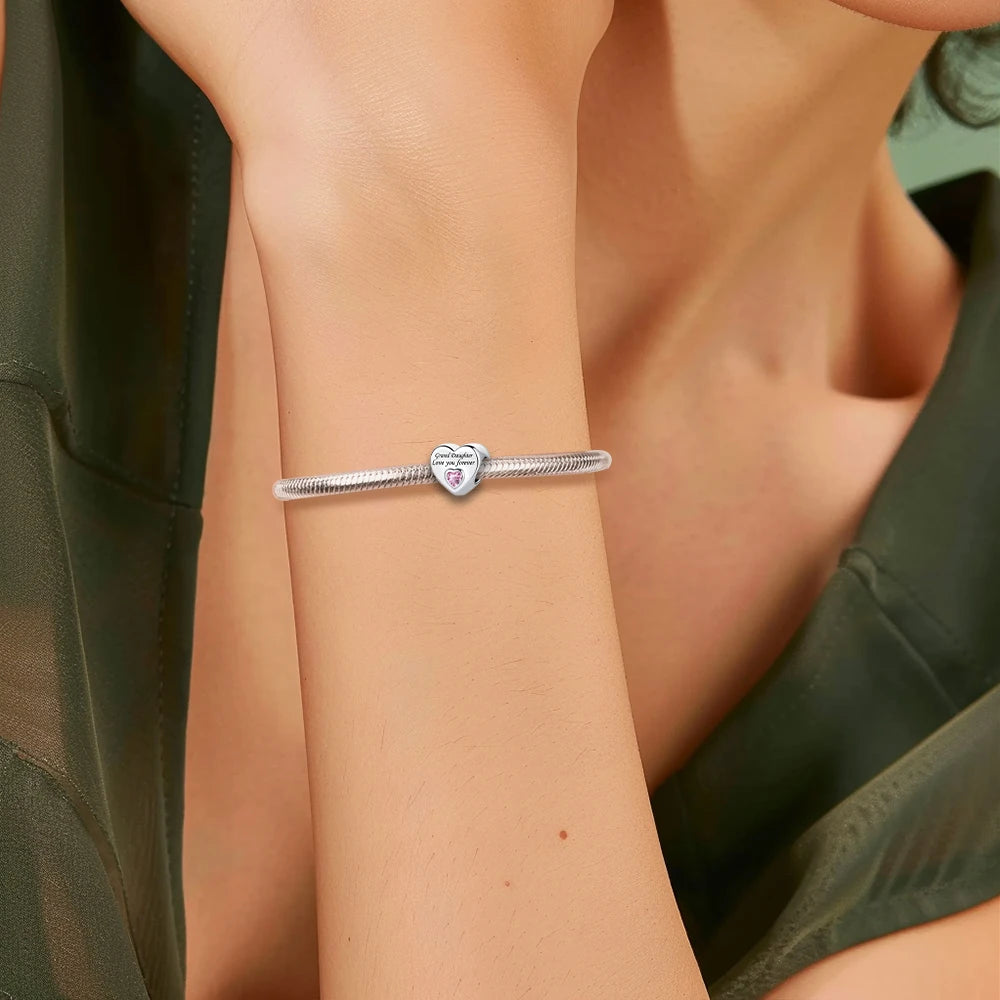 2025 New 925 Sterling Silver Heart Charm Sister Mother Daughter Beads Fit Pandora Bracelet