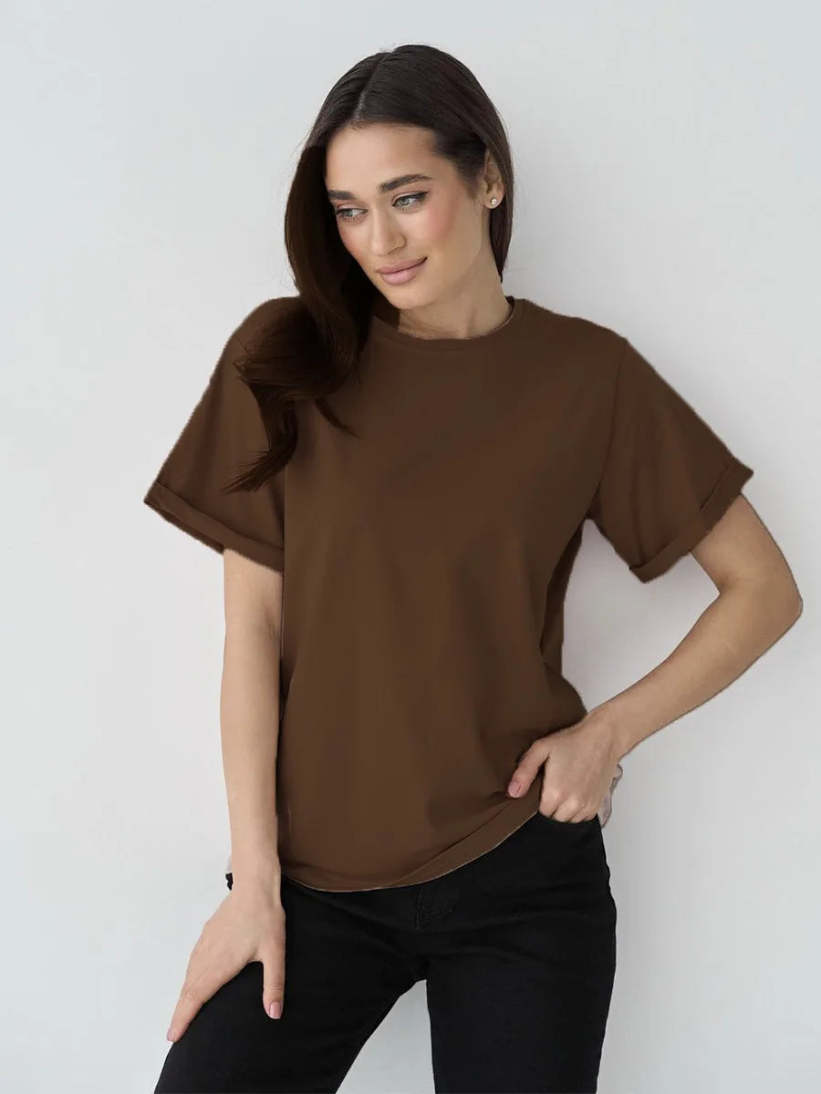 Botvotee 21 Colors Oversized Basic T-Shirts for Women | 100% Cotton Casual Summer Tops | Solid Color Loose Fit Tees