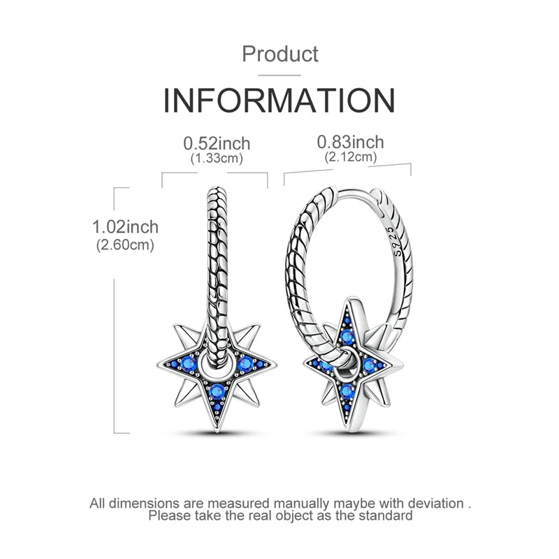 925 Sterling Silver Starlight Crystal Hoop Earrings – Circular Snake Bone Design Women’s Fashion Jewelry Gift