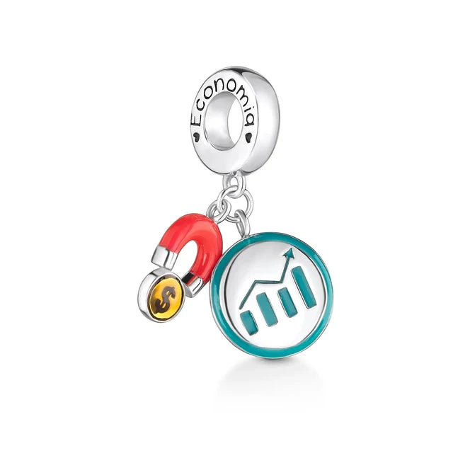 925 Sterling Silver Airplane, Leaf & Angel Charms | Painted Bead Pendants Fit Original European Bracelet DIY Jewelry