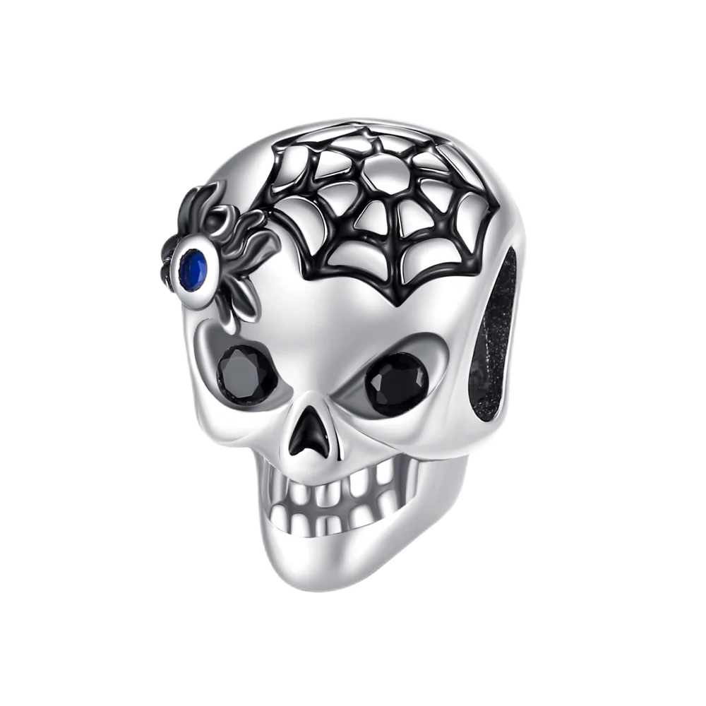 925 Sterling Silver Halloween Skull Bat Pumpkin Charm | Fit Original Bracelet & Necklace DIY Jewelry