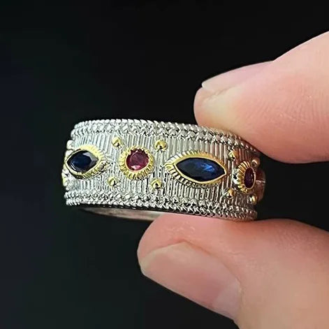 Sam Panda 925 Sterling Silver Adjustable Chain Ring | Vintage Open Finger Ring for Women & Men | Fine Jewelry Gift