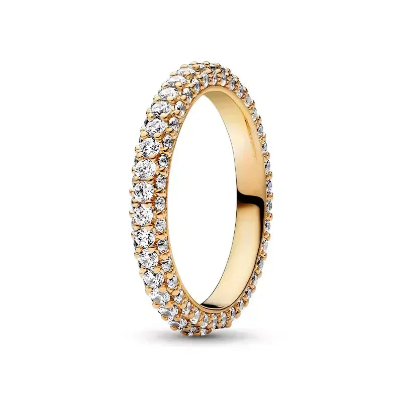 Classic 925 Sterling Silver Heart Crown Circular Ring | Elegant Light Luxury Jewelry Gift for Women