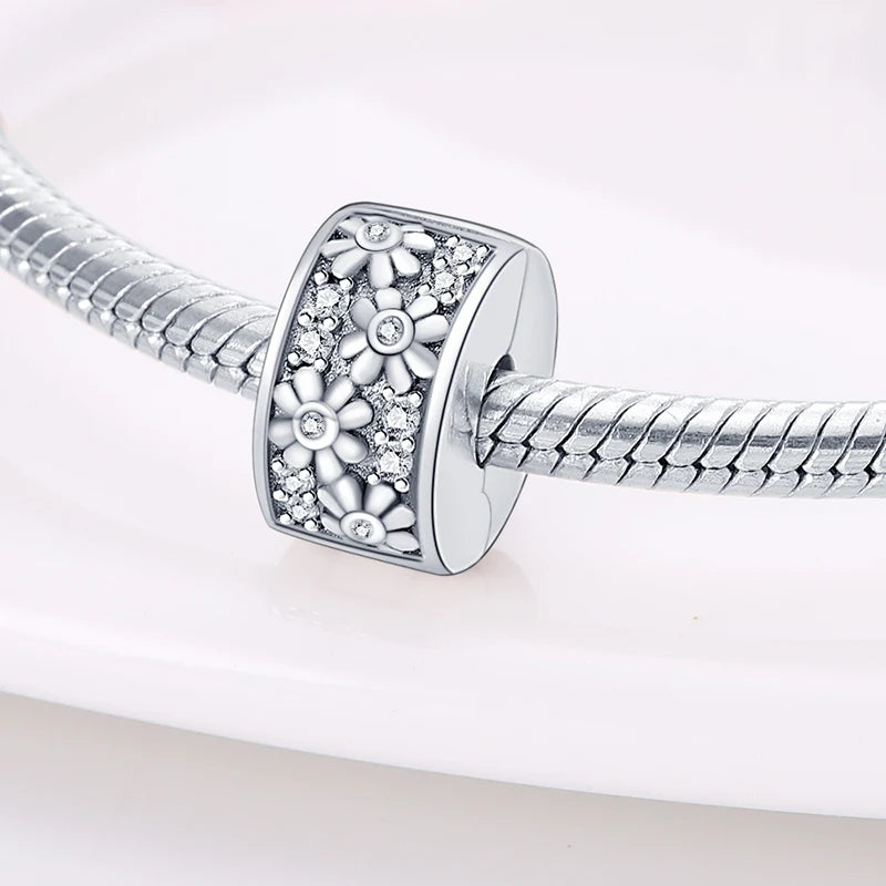 925 Sterling Silver Silicone Spacer Beads & Safety Chain | Clasp Charms Fit Original Pandora 3mm Bracelet – Women’s Jewelry