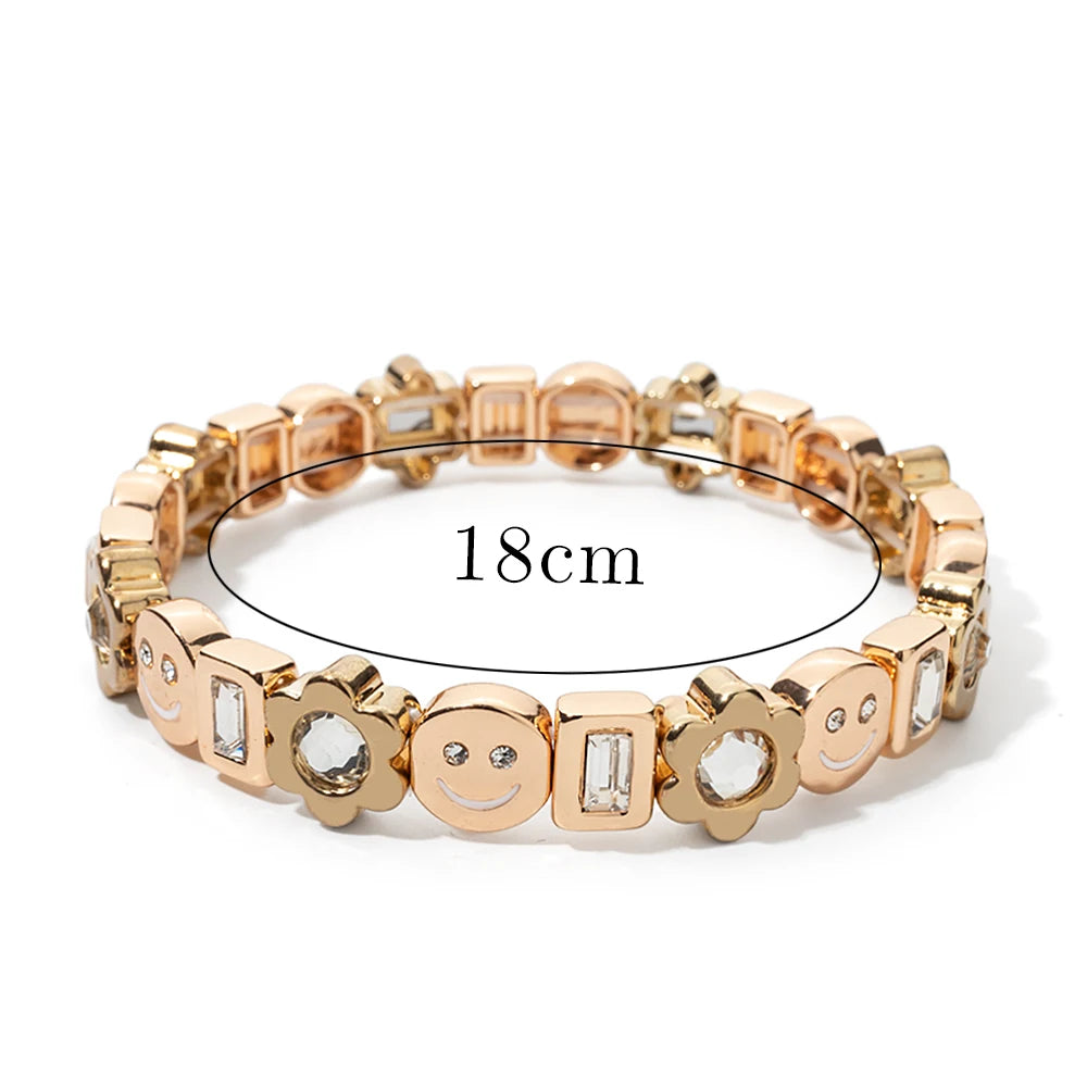 Gold Flower Charm Beaded Bracelet for Women | Boho Summer Jewelry Gift 2023