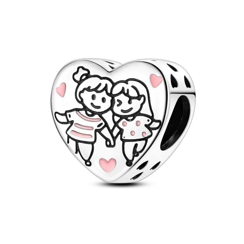 925 Sterling Silver Zircon Bowknot Heart Balloon Charms | Original Pendant Beads Fit Bracelet DIY Fine Jewelry for Women