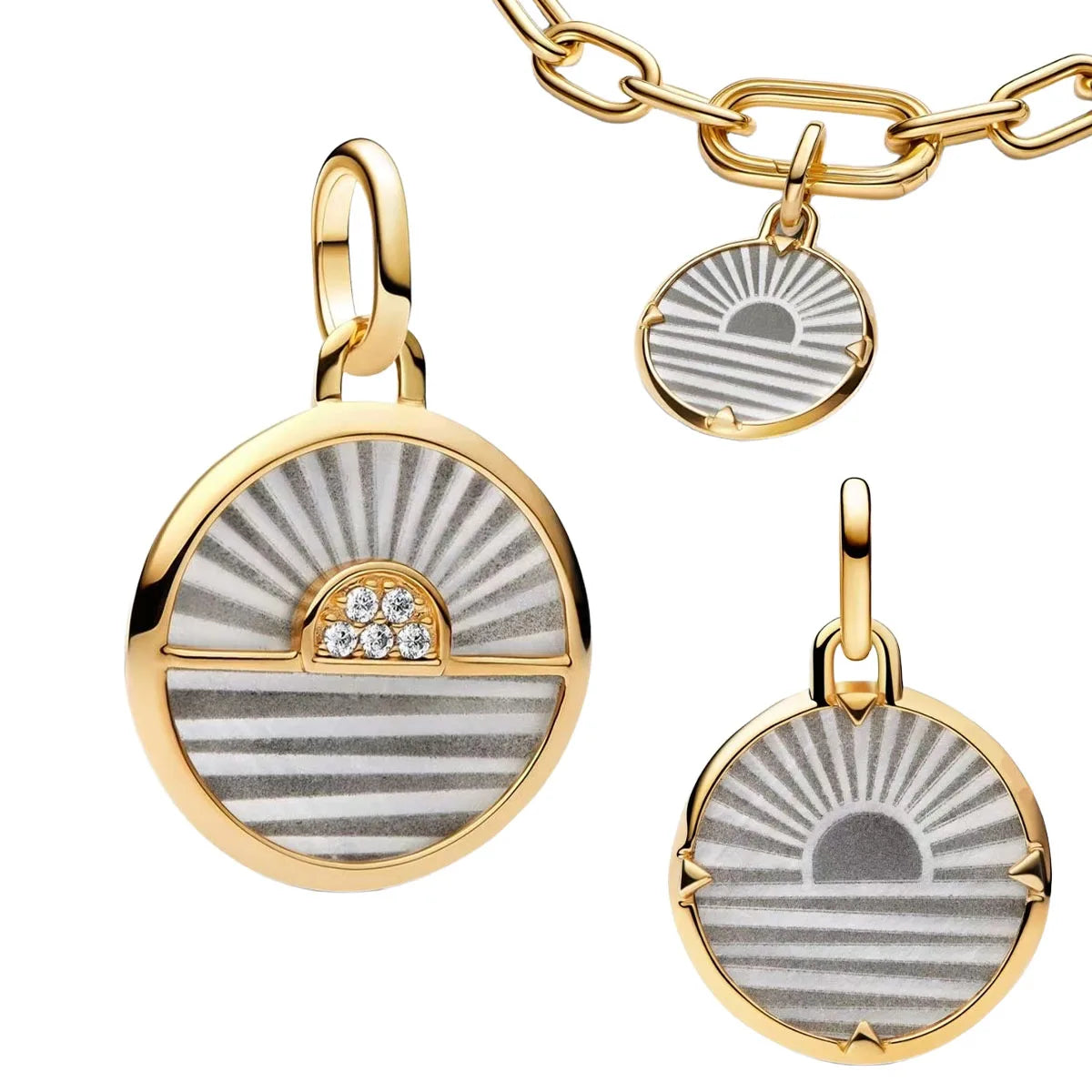 925 Sterling Silver Golden Charms – Horse, Lion, Castle Beads for Bracelet & Necklace DIY Jewelry