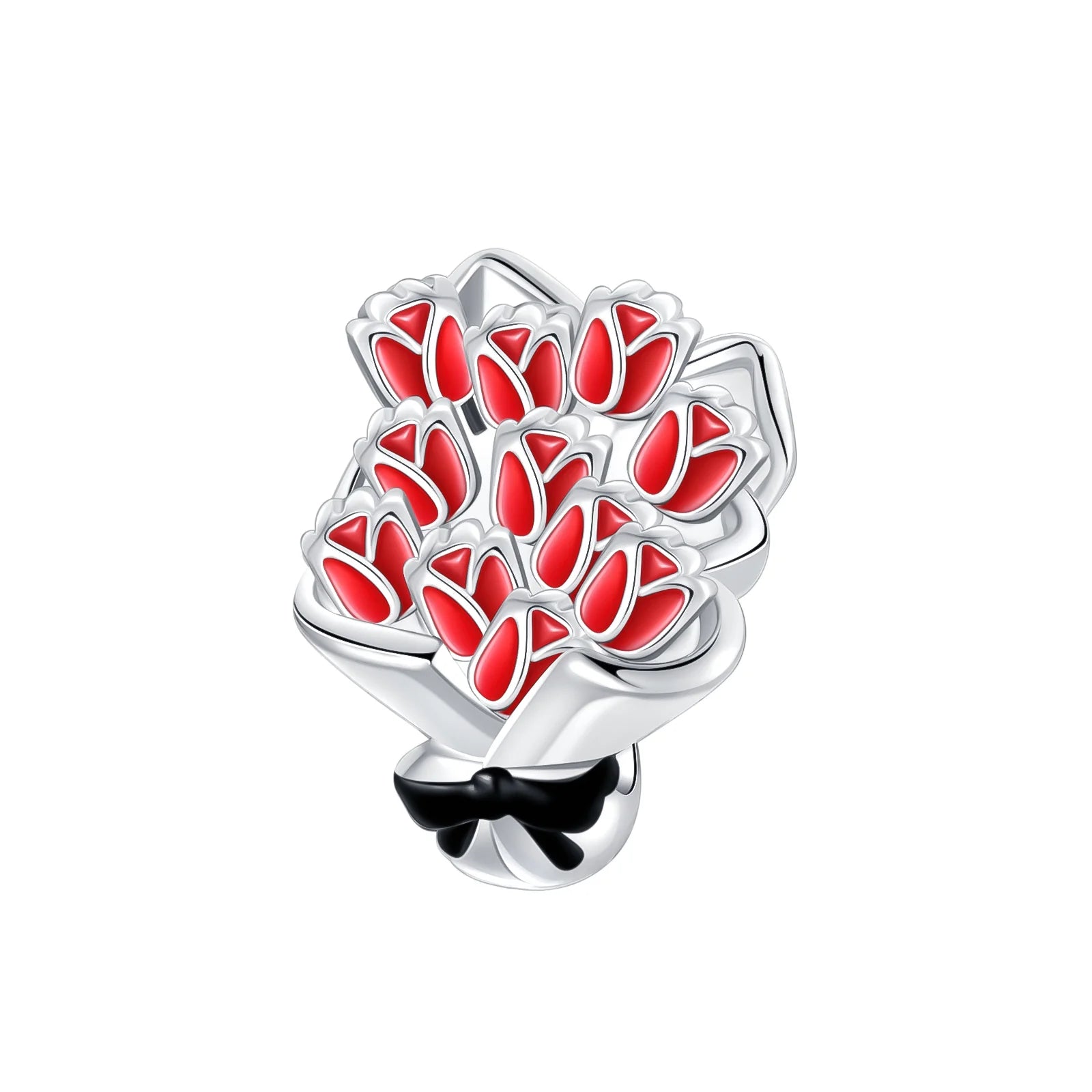 925 Sterling Silver Red Heart Charms | Apple, Rose & Gift Box Beads Fit Original Bracelet Necklace Women Jewelry