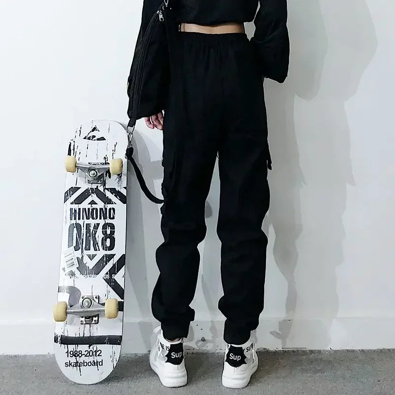 2024 Women’s Black Work Pants | Slimming Elastic Ankle-Length Sports Pants | Spring & Autumn Trendy Pants