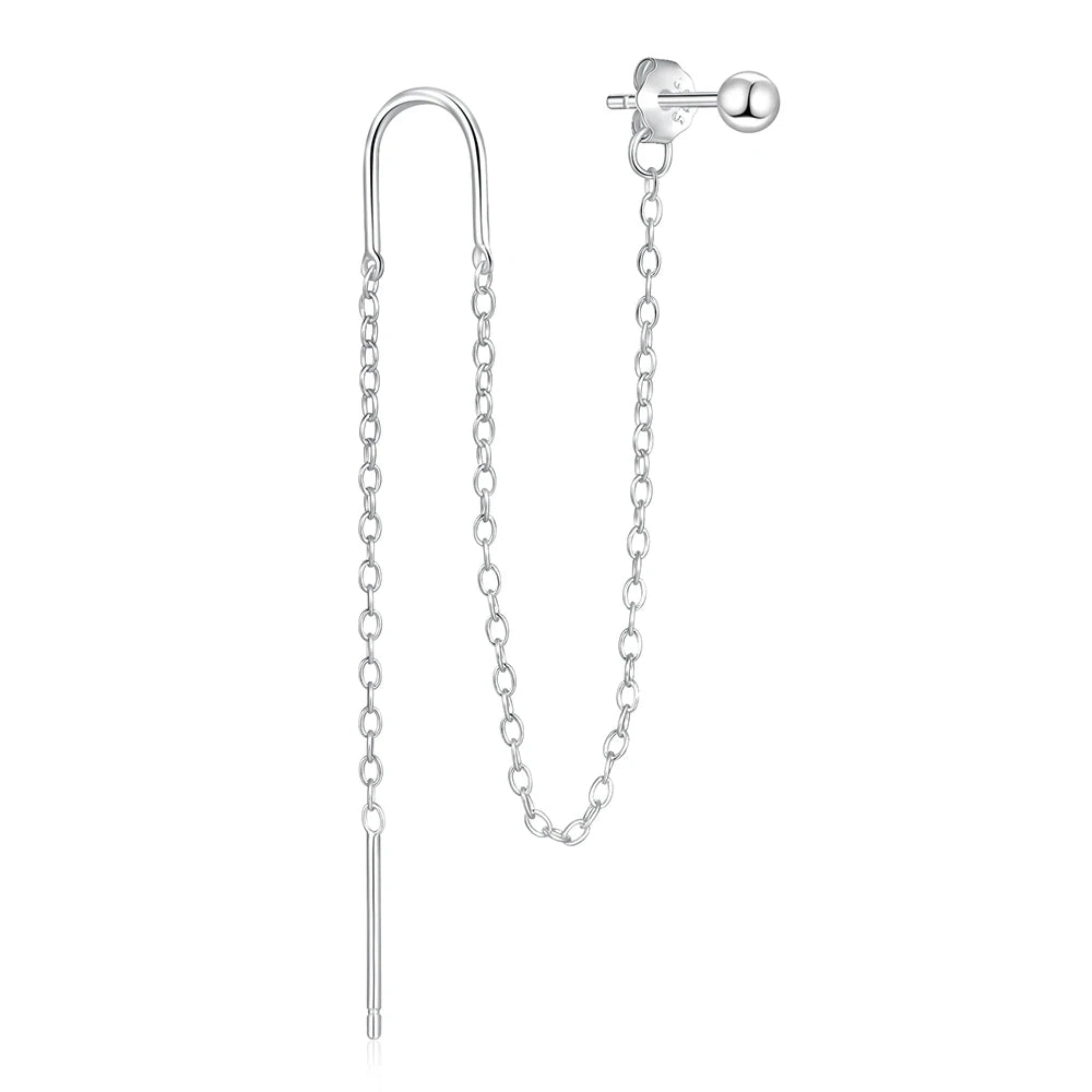 Aide 925 Sterling Silver Geometric Multi Piercing Stud Earrings for Women – K Gold Tassel Elegant Jewelry Gift