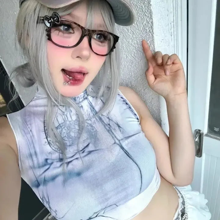 Y2K Leopard Print Eyeglass Frame – Anime Kawaii Retro Glasses | Cartoon Cute Decorative Eyewear Toys