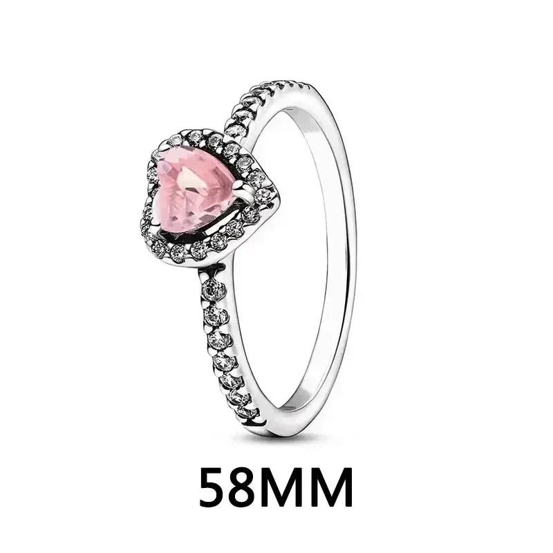 New 925 Sterling Silver Heart Jewelry Set | Pink, Red & Rainbow Earrings, Rings, Necklaces Gift Collection