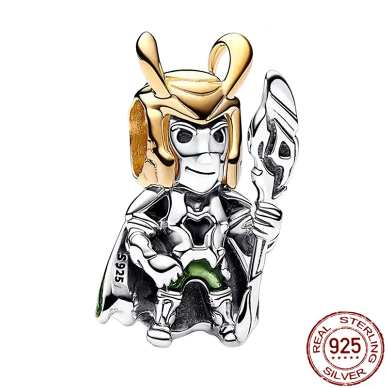 MINISO Marvel 925 Sterling Silver Charms Deadpool Wolverine Beads for Bracelet DIY Jewelry