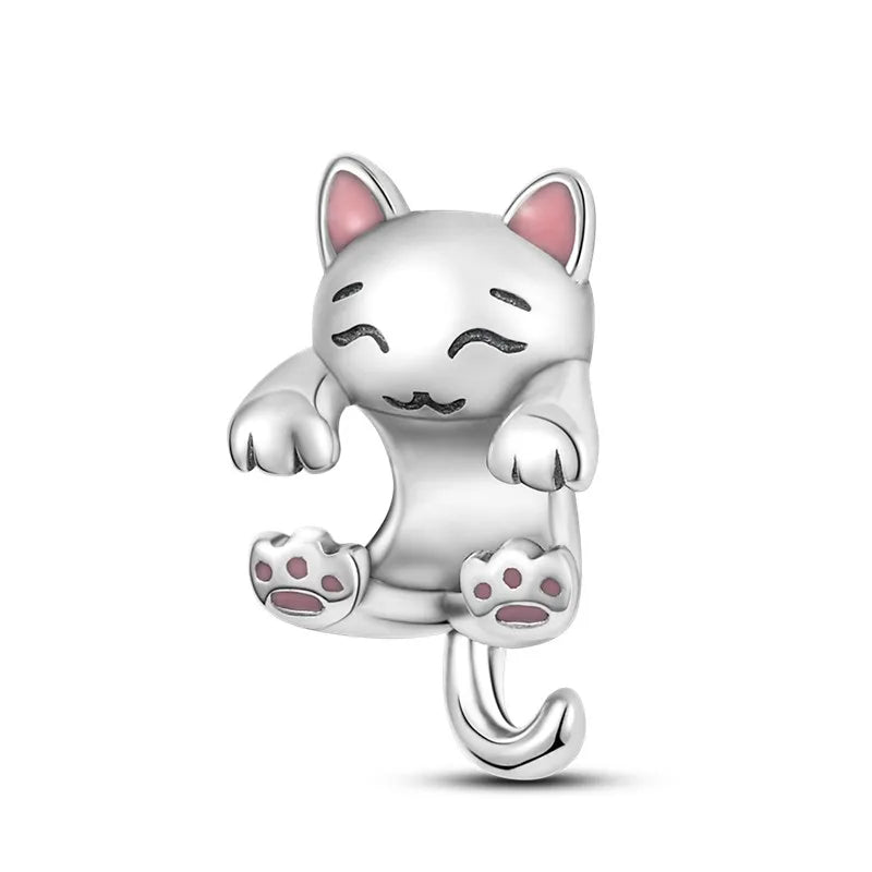 Cat Collection 925 Sterling Silver Charms Bead | Persian Bell & Multifarious Cat Dangle Fit Pandora Bracelet Necklace DIY Jewelry