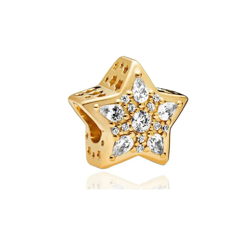 Hot Sale Gold Plated Heart & Chinese Dragon Charm Beads | Fashion Jewelry for Original Silver Bracelets