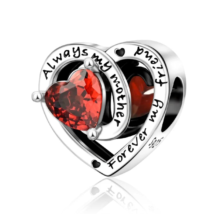 925 Sterling Silver Red Heart Charms | Apple, Rose & Gift Box Beads Fit Original Bracelet Necklace Women Jewelry