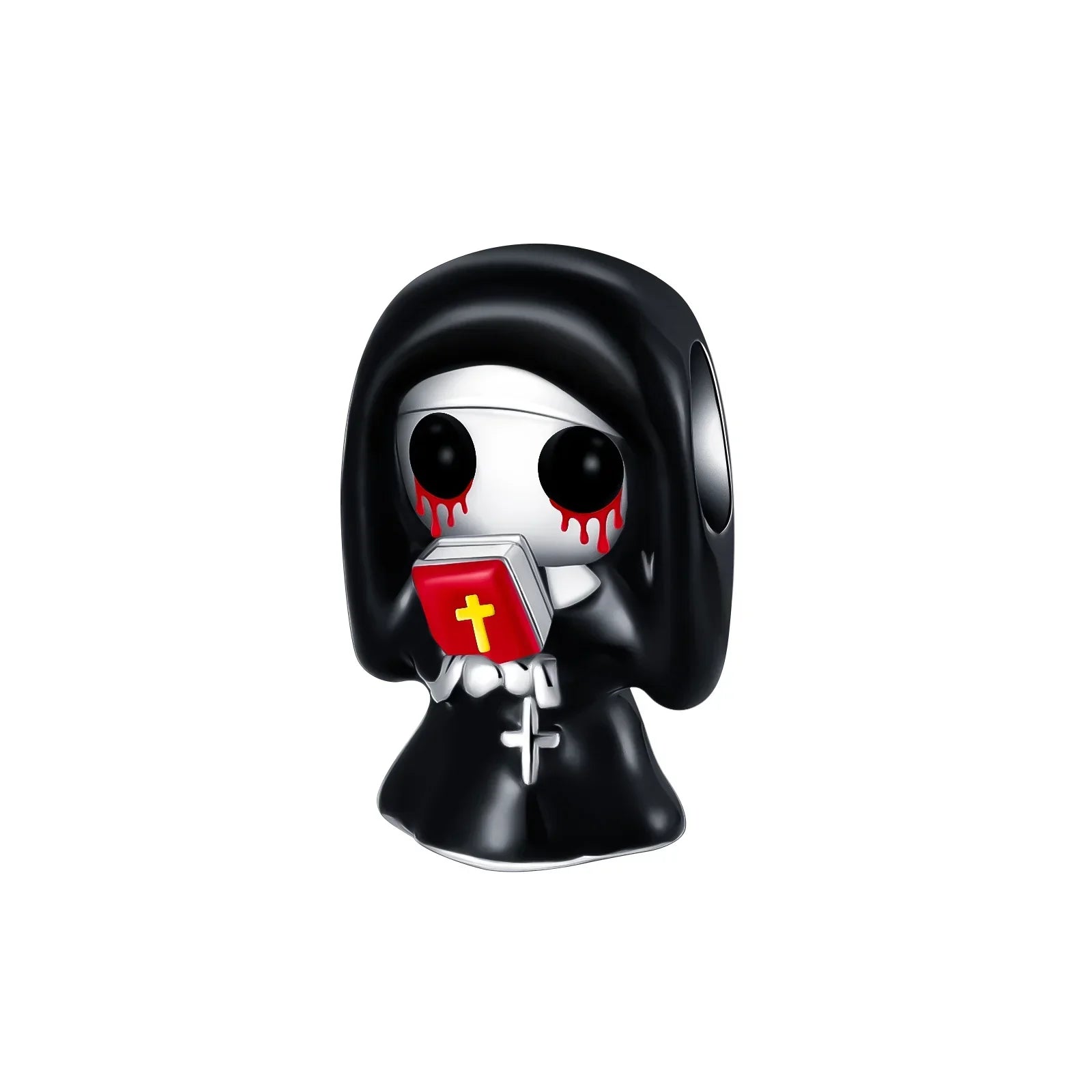 Halloween 925 Sterling Silver Black Skull, Bat & Pumpkin Charms | Pendant for DIY Original Bracelets, Women’s Fine Jewelry Gift