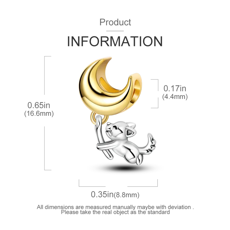 Gold Series Sun & Leopard Charm Beads – Original 925 Sterling Silver Inlaid Zircon DIY Pendants for Bracelet Jewelry Gifts