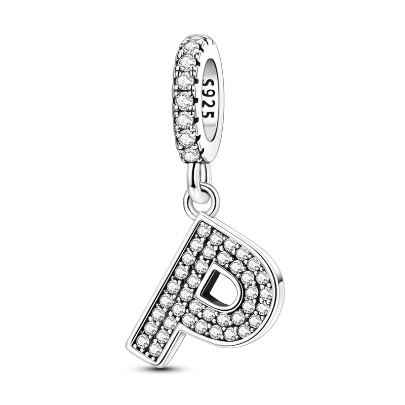 New 26 A–Z Letter Charms Beads 925 Sterling Silver | Alphabet Pendant Fit Original Bracelet Women Jewelry Gift