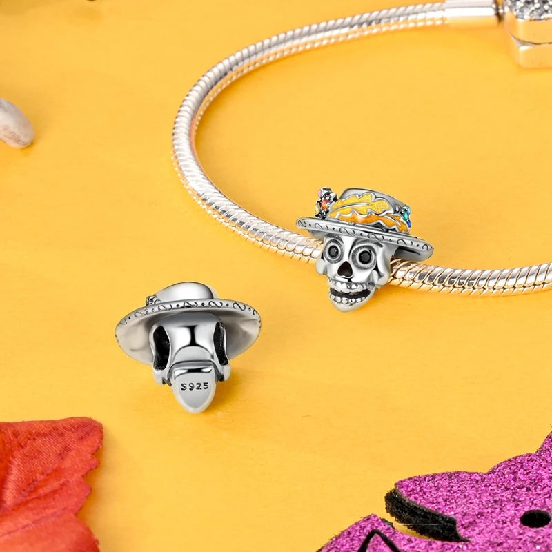 Halloween 925 Sterling Silver Charm Bead – Pumpkin, Witch, Skeleton, Mummy & Candy Pendant for DIY Original Bracele