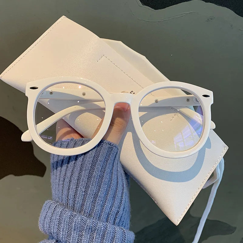 New Unisex Big Round Polygon Glasses – Men & Women PC Frame Plain Myopia Eyewear | Nearsighted Glasses -1.0