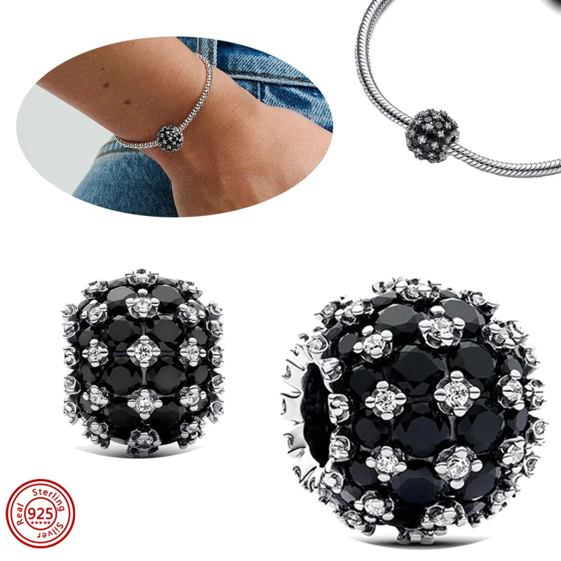 New 925 Sterling Silver Black & White Zircon Bee Butterfly Charms | Fit Original Bracelet Pendant DIY Women Jewelry Gift