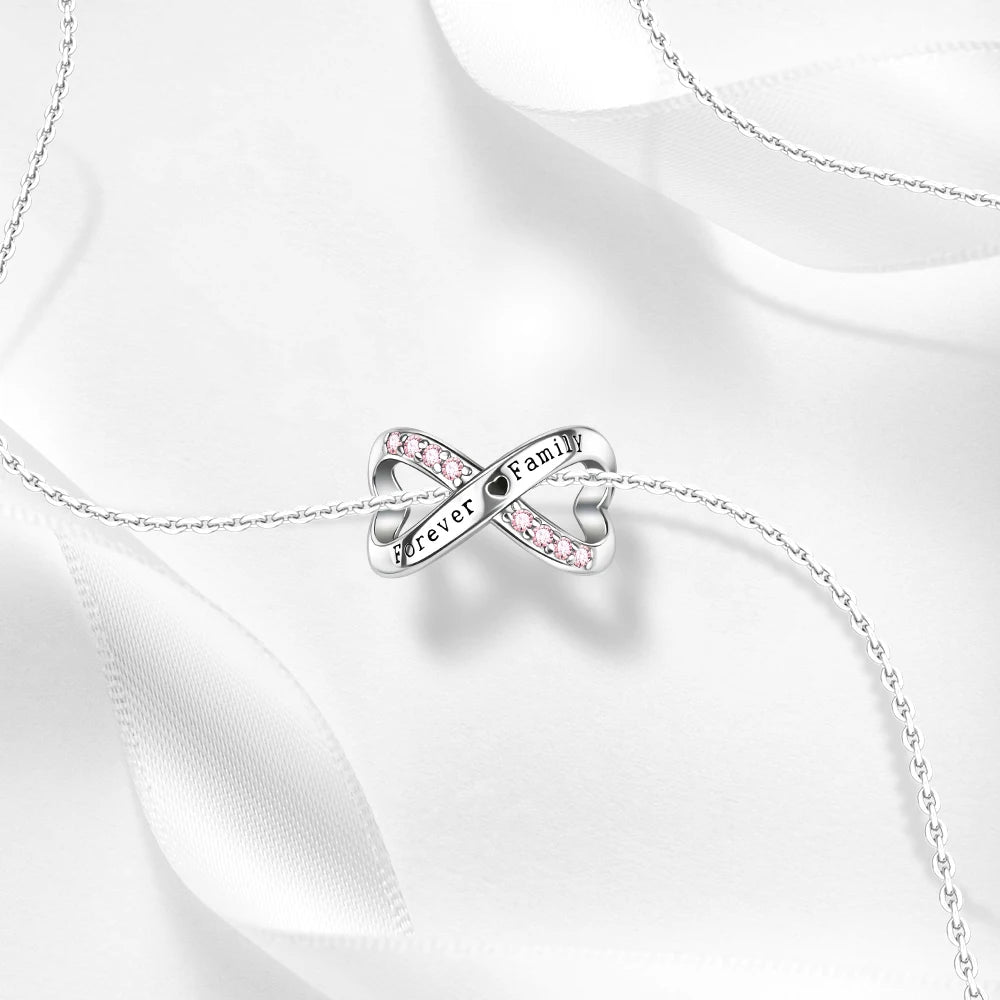 2025 New 925 Sterling Silver Family Love Heart Charm Beads | Sister, Daughter & Mother Pendant for Bracelets & DIY Jewelry