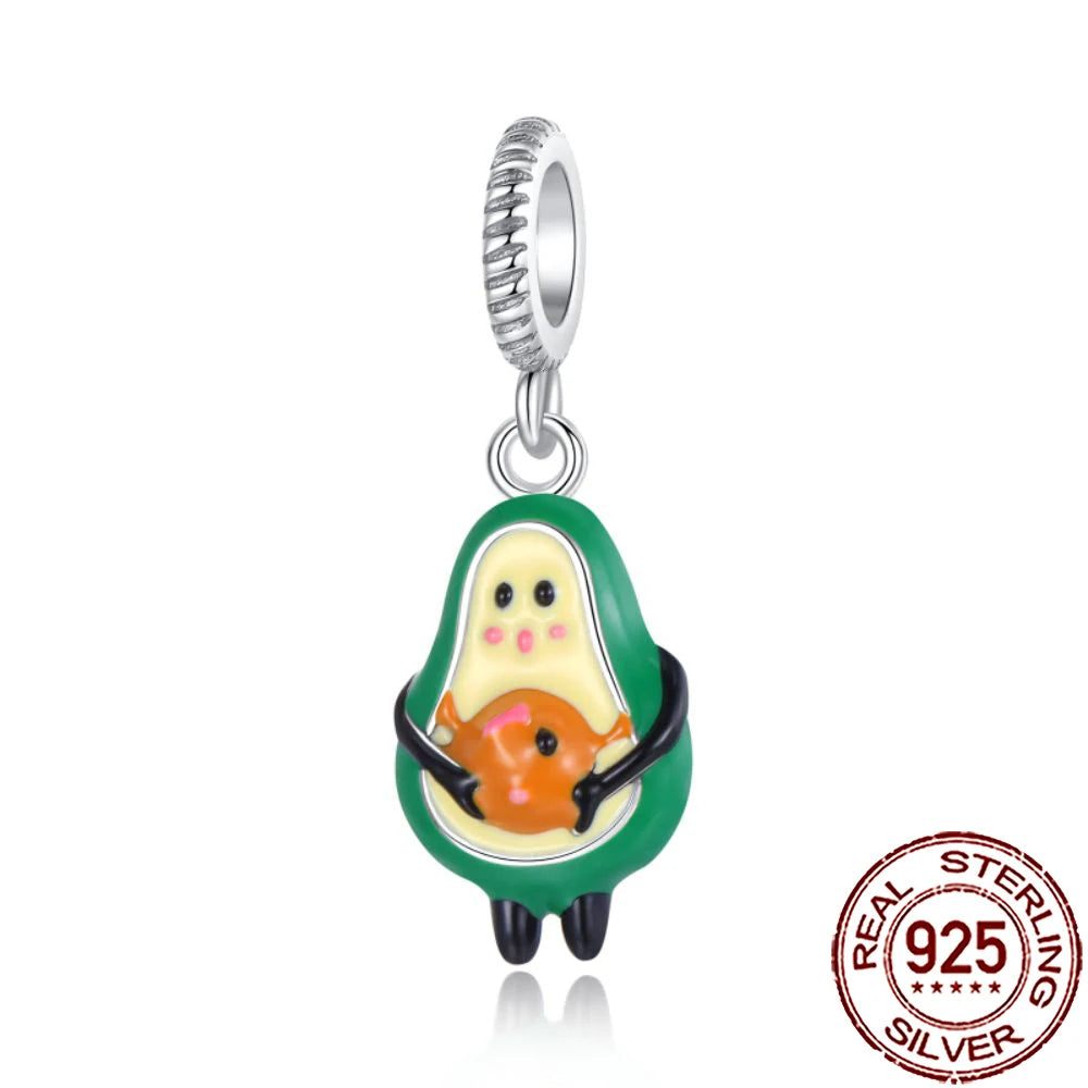 2025 New 925 Sterling Silver Coffee, Cake, Fruit & Burger Charms | Fit Pandora Bracelet & Necklace DIY Jewelry