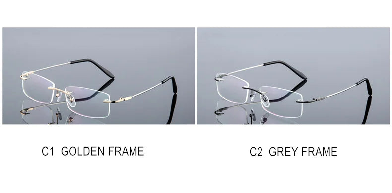 Titanium Alloy Rimless Glasses – Custom Prescription Eyewear for Men & Women | Anti Blue Ray & Photochromic Lenses