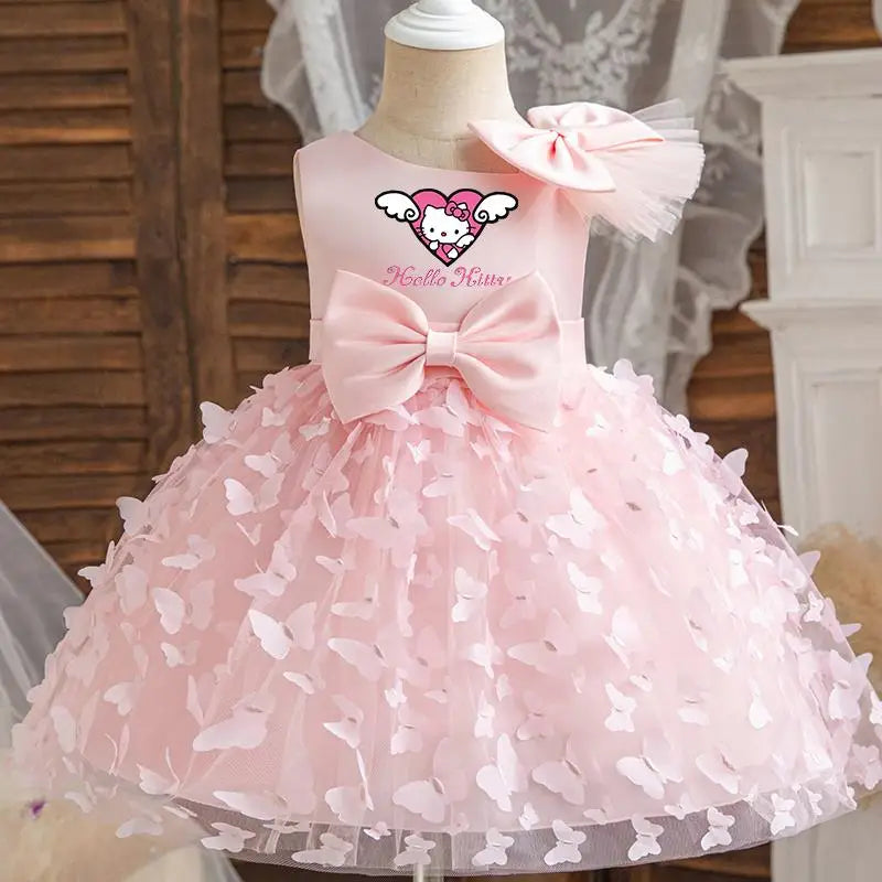 Hello Kitty Girl Butterfly Princess Dress – Birthday Party Outfit, Christmas & New Year Children Gift