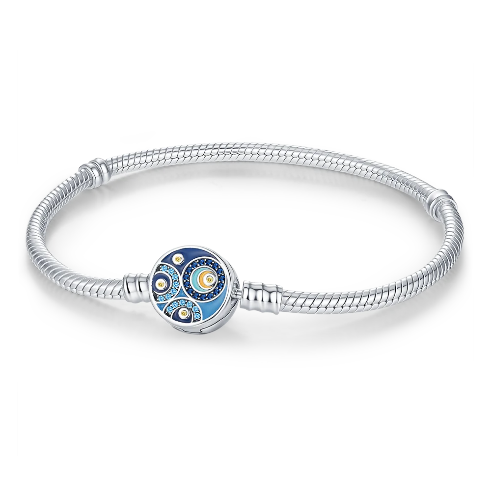 925 Sterling Silver Drop Rubber Bracelet | Love Butterfly & Clover Charm for Women’s DIY Jewelry & Gift