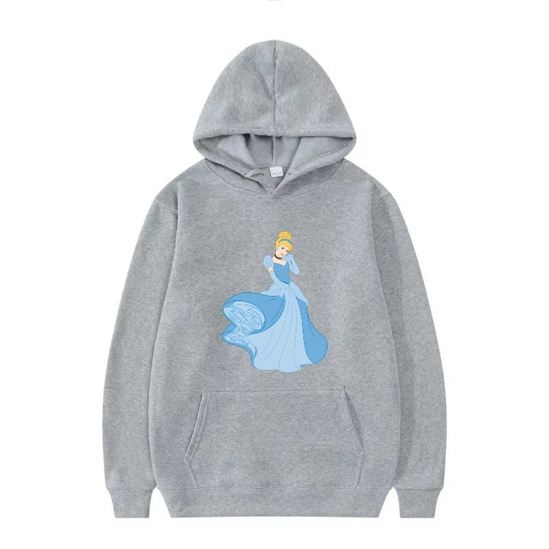 Disney Princess Graphic Hoodie | Y2K Sweet Style Long Sleeve Sweatshirt with Pockets for Women