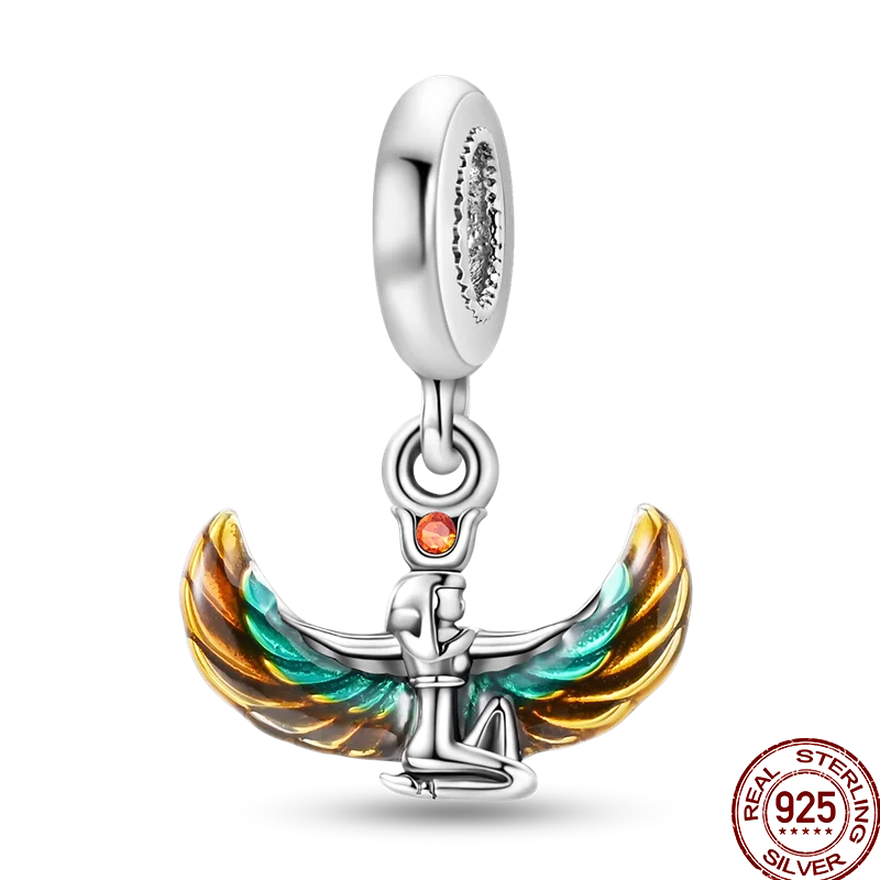 925 Sterling Silver Golden Zircon Saturn Flower Butterfly Charm Bead Fit 3MM Original Bracelet Women DIY Jewelry