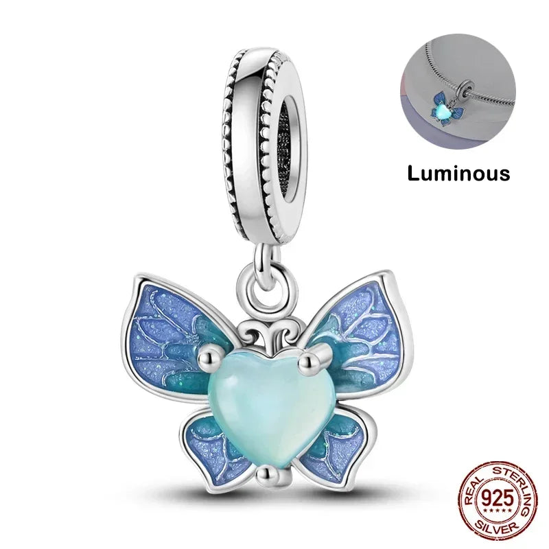 925 Sterling Silver Classic Purple Retro Heart Charm | Lotus Angel Beads for Bracelet & Necklace DIY Jewelry