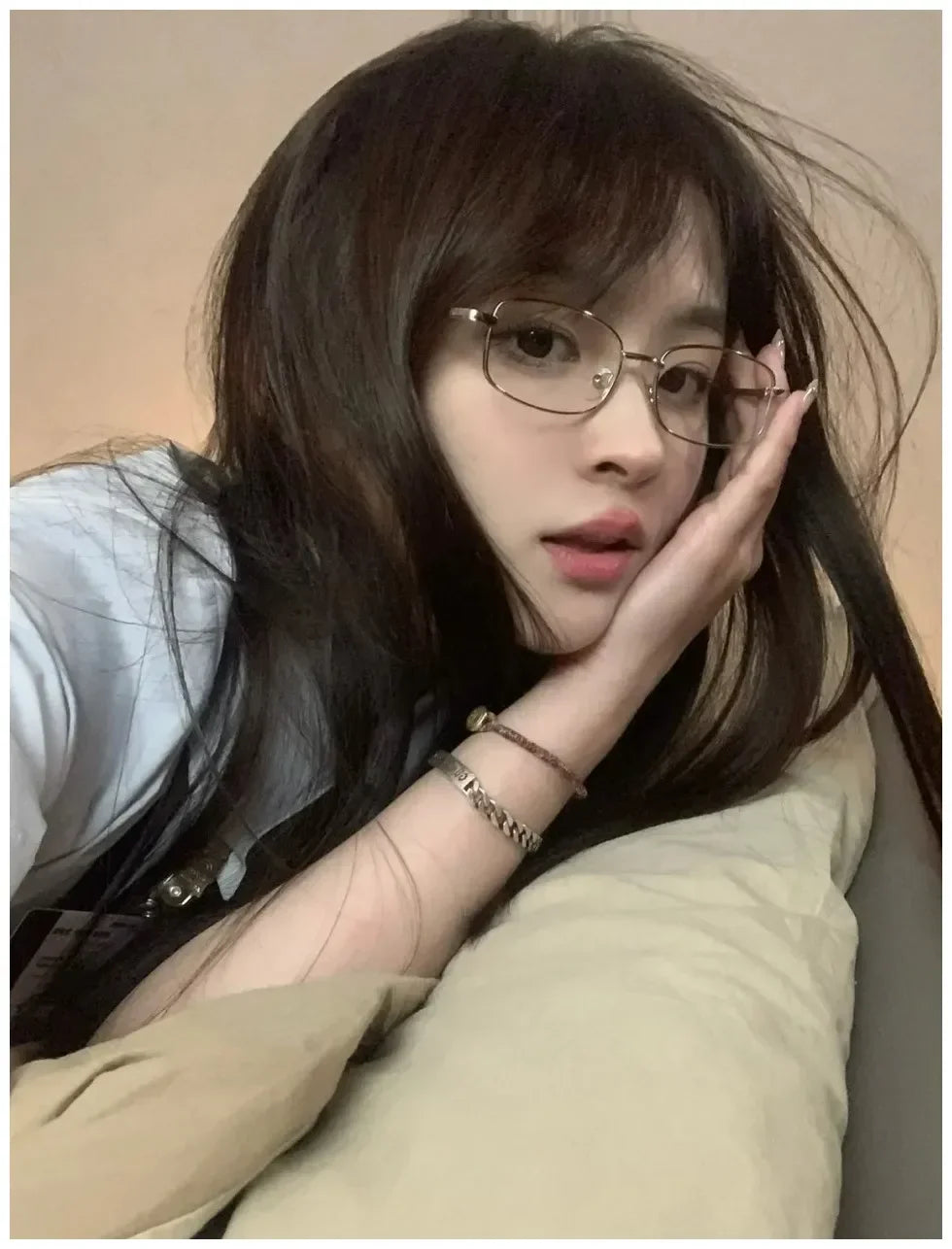 Y2K Harajuku Small Square Frame Glasses for Women – Retro Metal Clear Eyeglasses | Blue Light Blocking Reading Spectacle