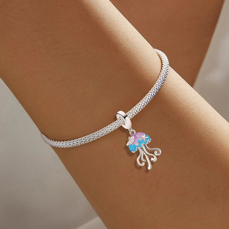 925 Sterling Silver Turtle Dolphin Series Charms | Ocean Beads Fit DIY Bracelet Necklace Women Jewelry Gift