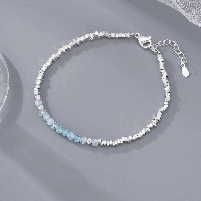 925 Sterling Silver Crushed Silver Bracelet – Irregular Jewelry for Women & Girls