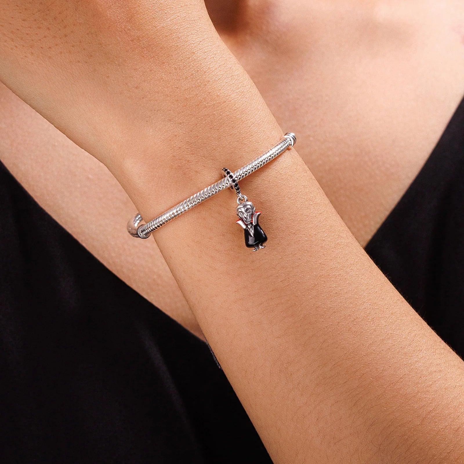 2025 925 Sterling Silver Halloween Dracula Vampire Charm | Beaded DIY Bracelet Jewelry Gift for Women