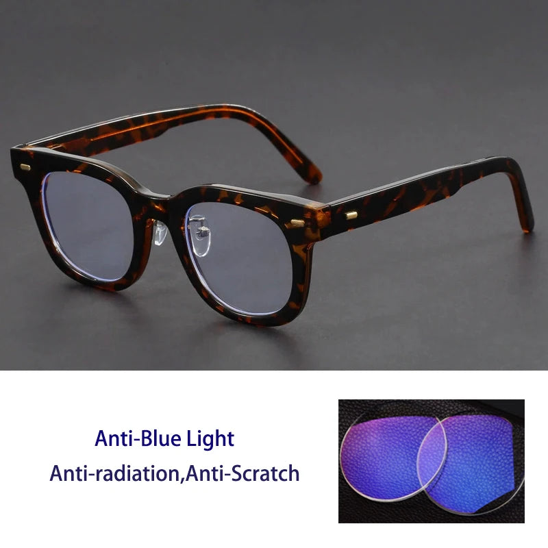 Retro Personalized Thick Acetate Round Reading Glasses – Men Women Optical Prescription Custom Presbyopia Eyeglasses