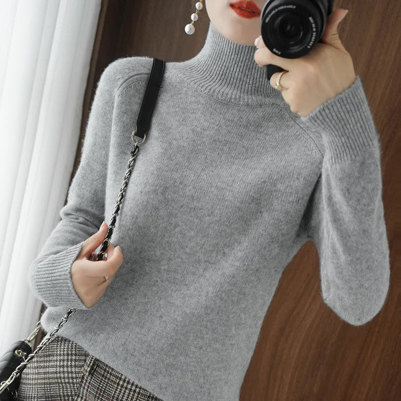 2025 Casual Autumn Winter Women Turtleneck Sweater – Thick Warm Long Sleeve Korean Knit Pullover