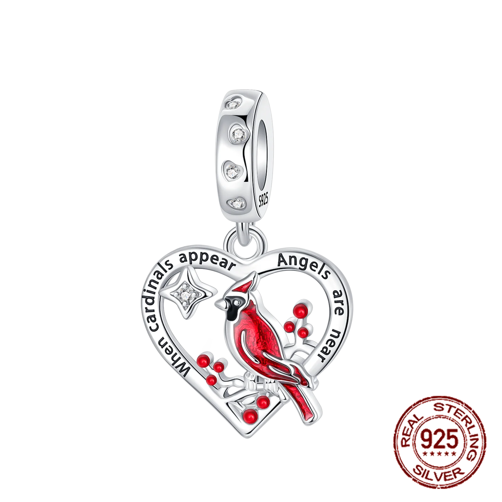 925 Sterling Silver Red Series Charms | Heart, Car & Strawberry Dangle Beads for Original Bracelet DIY Jewelry