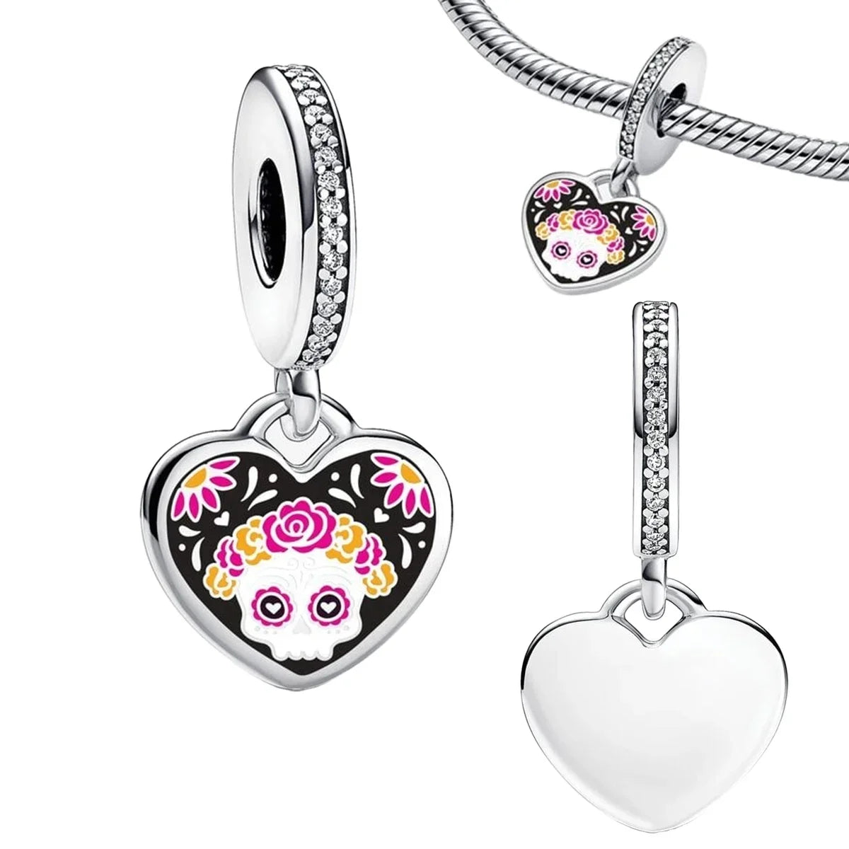 Original 925 Sterling Silver Halloween Charms | Pumpkin, Skull, Witch & Ghost Beads for Earrings, Pendants, Bracelets & Necklaces