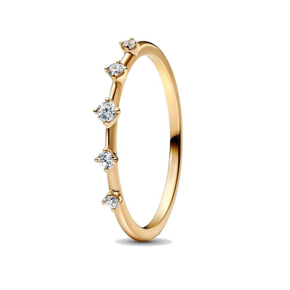 2025 925 Pure Silver Crown Sparkling Zircon Charm Ring for Women | Fashion Jewelry Anniversary Gift