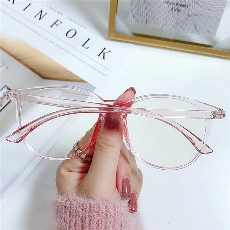 Transparent Anti Blue Light Glasses – Unisex Round Frame Korean Fashion Eyeglasses | Eye Protection Spectacle Eyewear