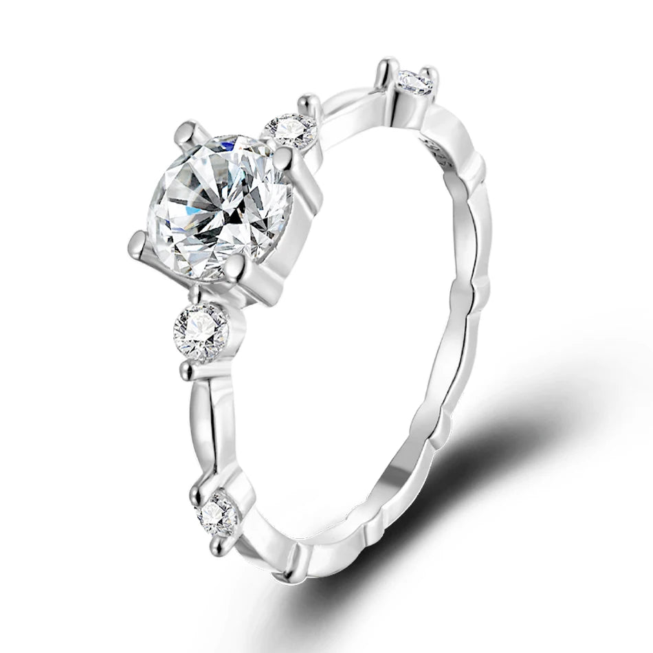 BLUEENCH D Color VVS1 Moissanite Engagement Ring – 925 Sterling Silver Wedding Band for Women with Certificate