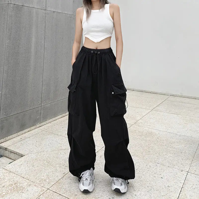 Retro Women’s Cargo Pants – High Waist Streetwear Casual Harajuku Sports Sweatpants