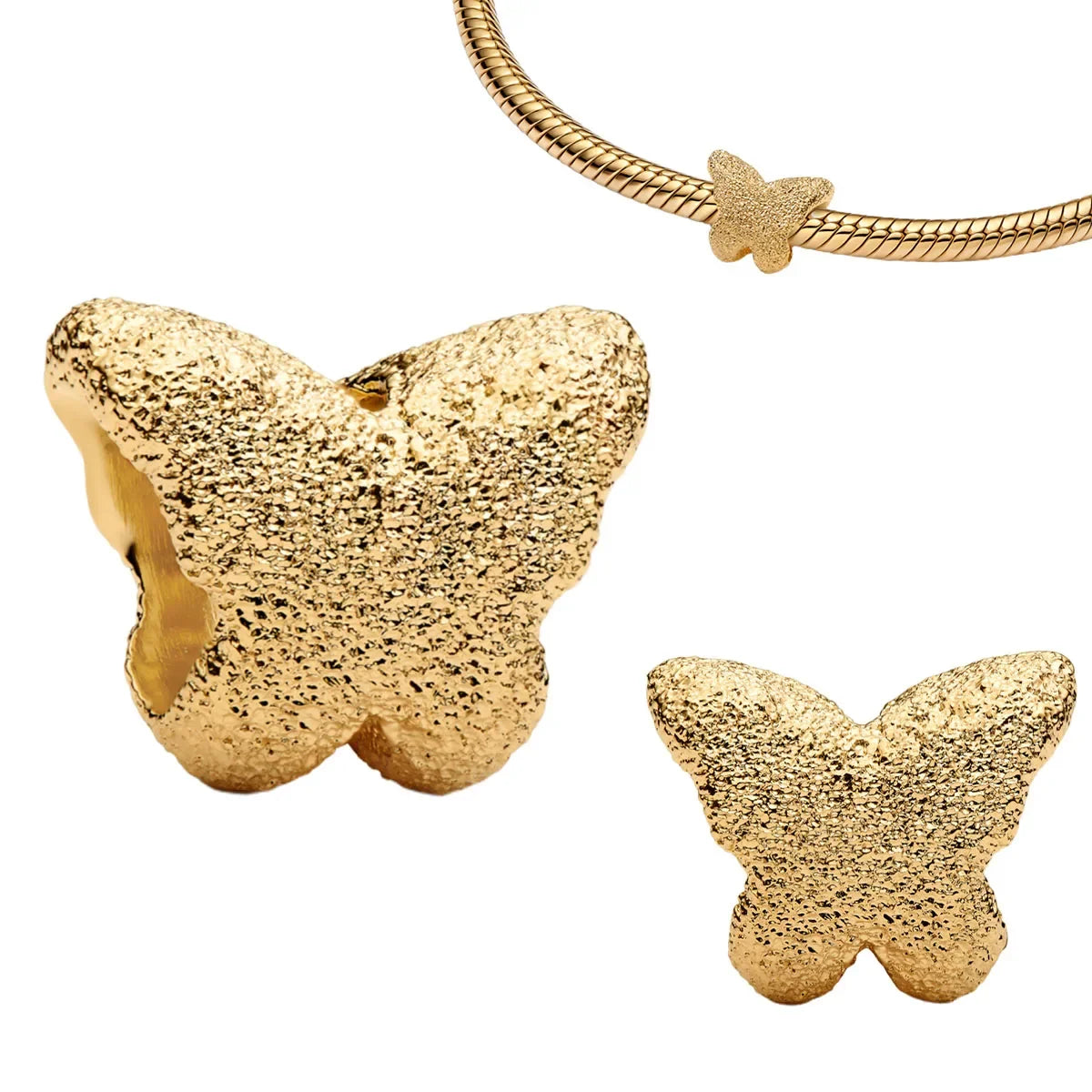 925 Sterling Silver Golden Geometry Set Charms | Heart Star Earrings Rings Bracelets Necklaces Women DIY Jewelry Gift